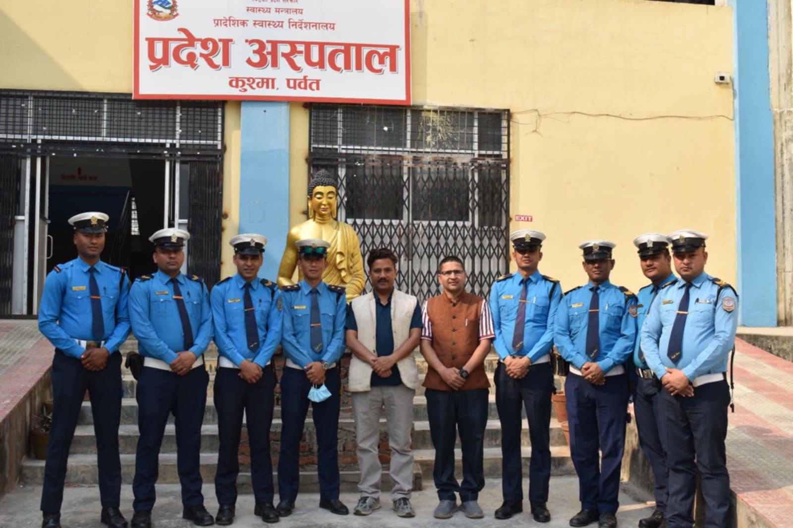 जिल्ला ट्राफिक प्रहरीका लागि निःशुल्क स्वास्थ्य शिविर सम्पन्न